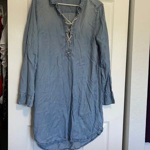 Denim lace up dress